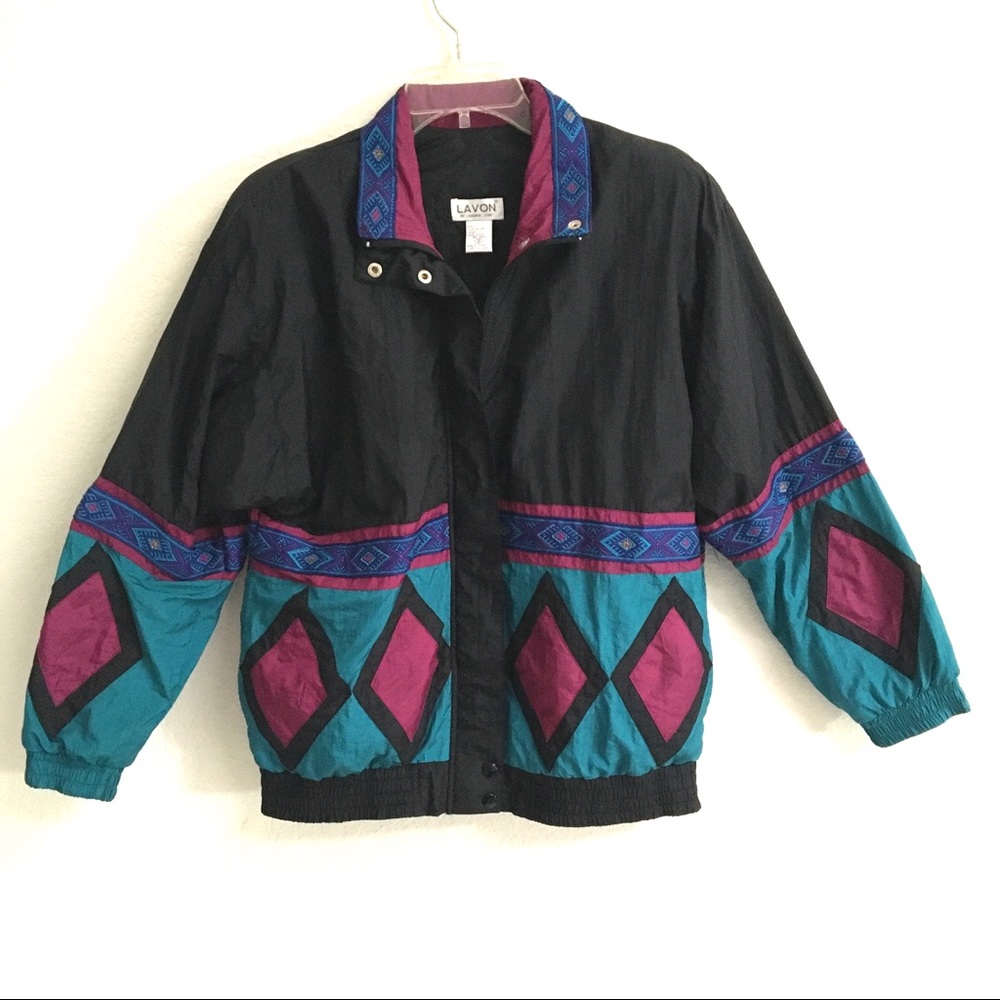 Vintage women’s zip/snap windbreaker S